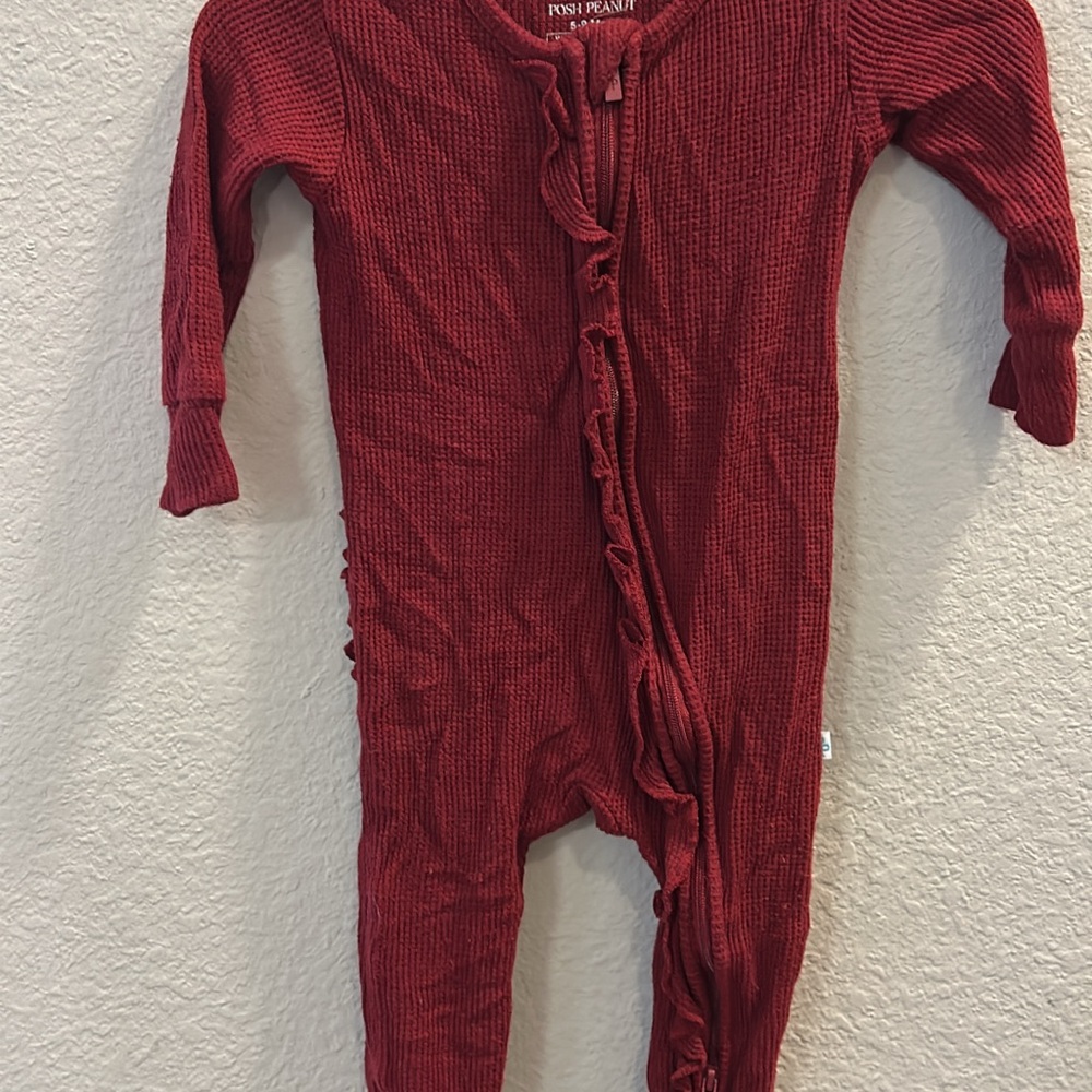 Posh Peanut Red Footies One Piece